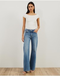 Atmos&Here - Kayla Off Shoulder Rib Knit Top