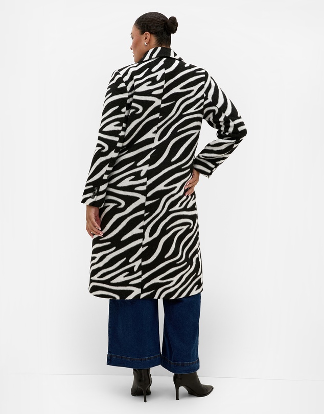 City Chic - Charlotte Zebra Print Melton Coat