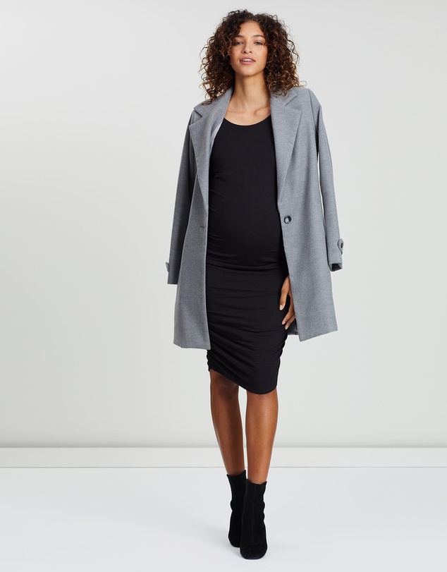 Angel Maternity - Maternity Bamboo Bodycon Long Sleeve Dress