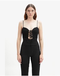 Bardot - Delaney Lace Up Front Bodysuit