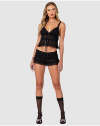 EDIKTED - Marielle Sheer Ribbon Tank Top
