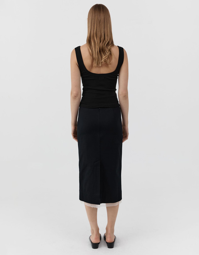 St. Agni - Compact Cotton Layered Column Skirt