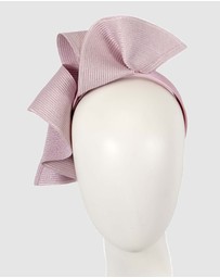 Max Alexander - Large Wavy Dusty Pink Racing Fascinator