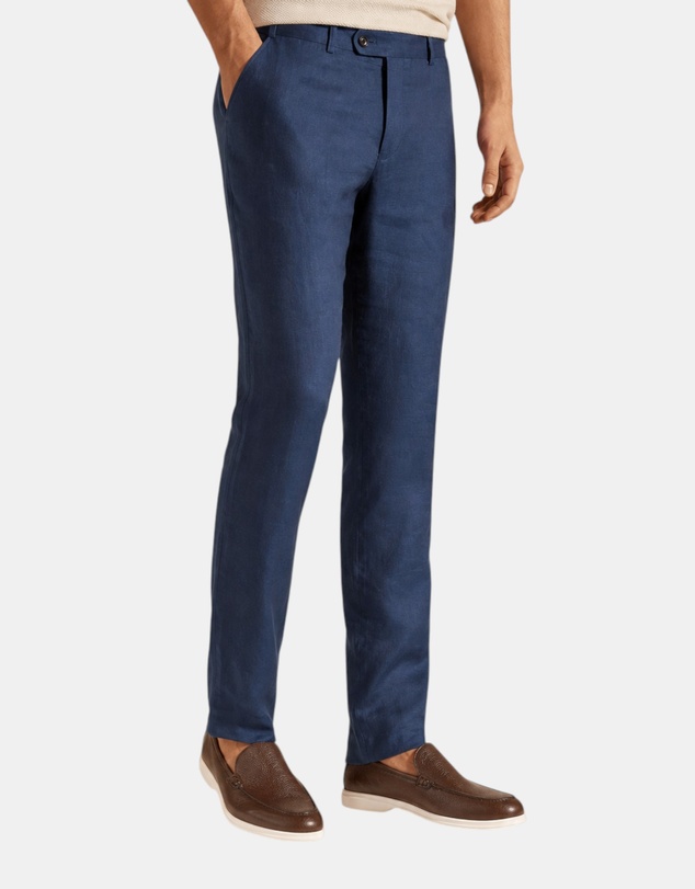 Henry Bucks - HENRY Linen Tailored Chino NAVY
