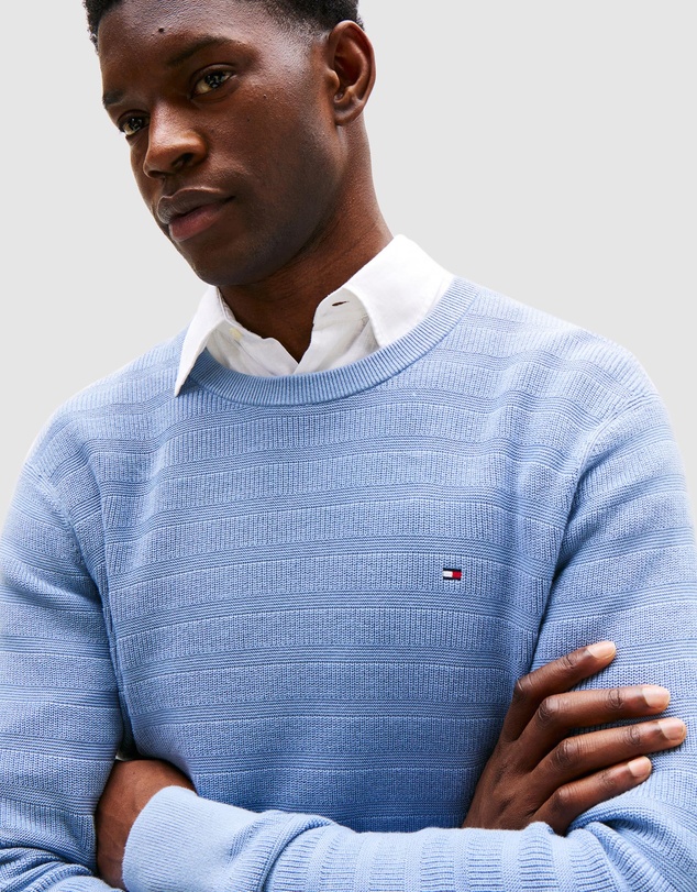 Tommy Hilfiger - Textured Stripe Crew Neck Jumper