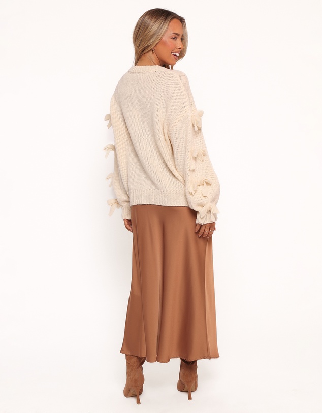 Petal & Pup - Lover Tie Sleeve Knit Sweater - Ivory