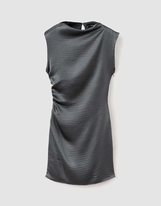 M.N.G - Satin Dress With Creased Effect