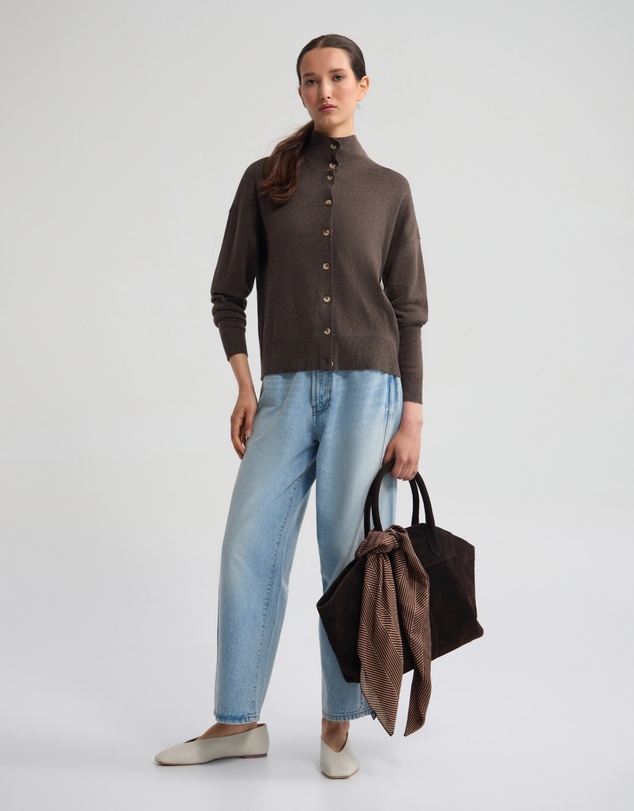Oxford - Maddison Funnel Collar Cardigan