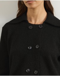 Atmos&Here - Aspen Knit Wrap Cardigan With Collar