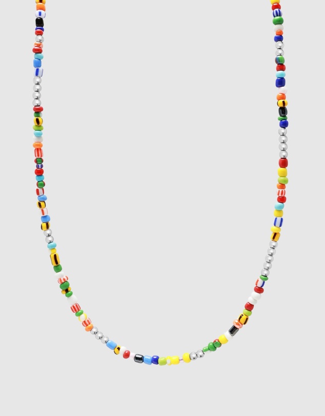 Nialaya Jewellery - Men's Assorted Vintage Trifocal Beaded Necklace