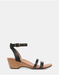 Vionic - Orlanda Wedge Sandal - Black Pearl Snake