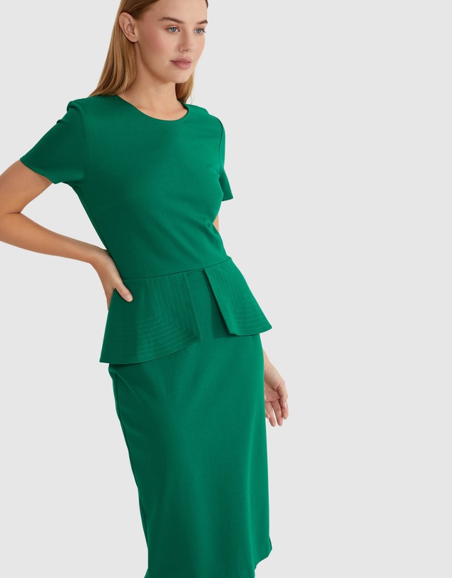 Oxford - Irena Peplum Ponti Dress