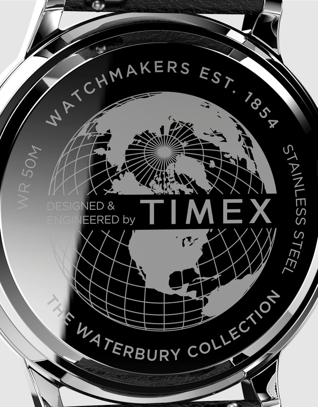 TIMEX - Timex Waterbury Classic 40mm Stainless Steel Case with Black Leather Strap