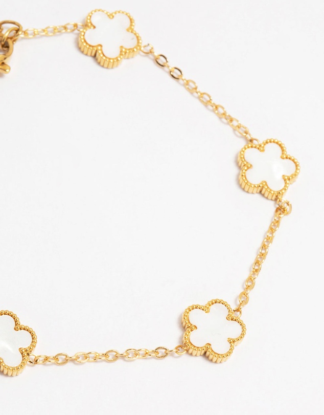 Lovisa - Waterproof Gold Plated Stainless Steel Flower Station Bracelet