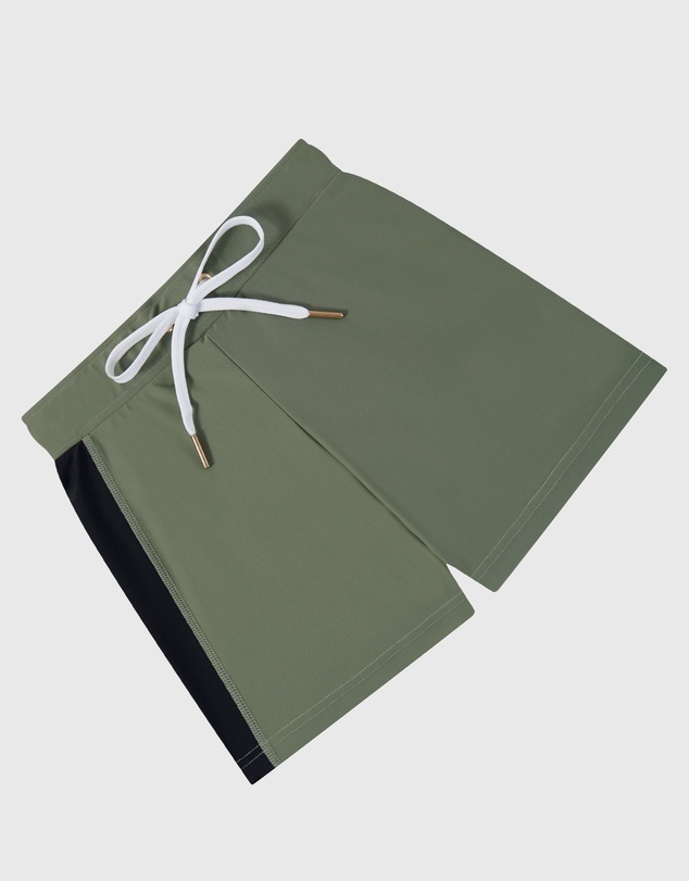Aqua Blu Kids - Building Blocks Khaki Lycra Swim Shorts - Kids