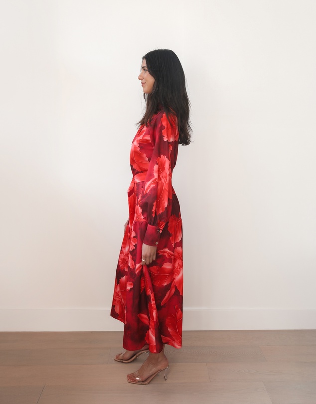 Esther & Co - Zirella Dress - Red Floral