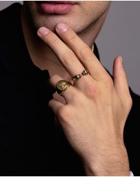 Nialaya Jewellery - Men's Panther Ring