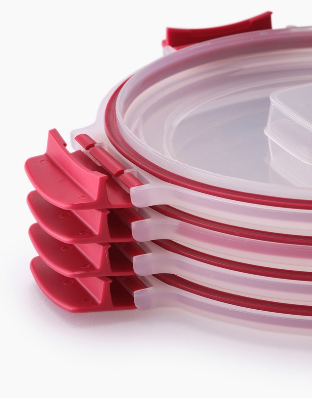 Joseph Joseph - Nest™ Lock 4-piece Round Storage Container Set (Red)
