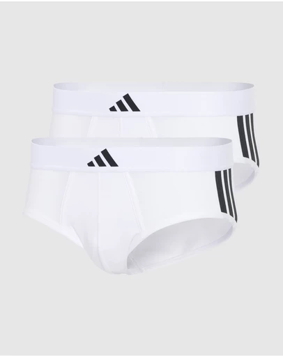 adidas Sportswear - 2 Pack Active Flex Cotton 3 Stripes Low Rise Brief Underwear