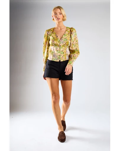 Glamorous - V-Neck Puff Sleeve Top