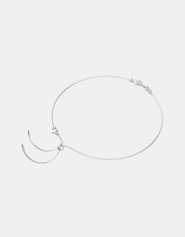 Swarovski - Constella Necklace, Crystal Pearl, Round Cuts, White, Rhodium Plated