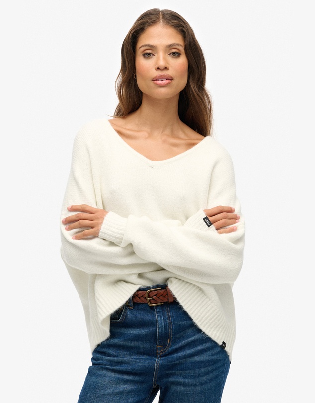 Superdry - Brushed Oversized V Neck Jumper