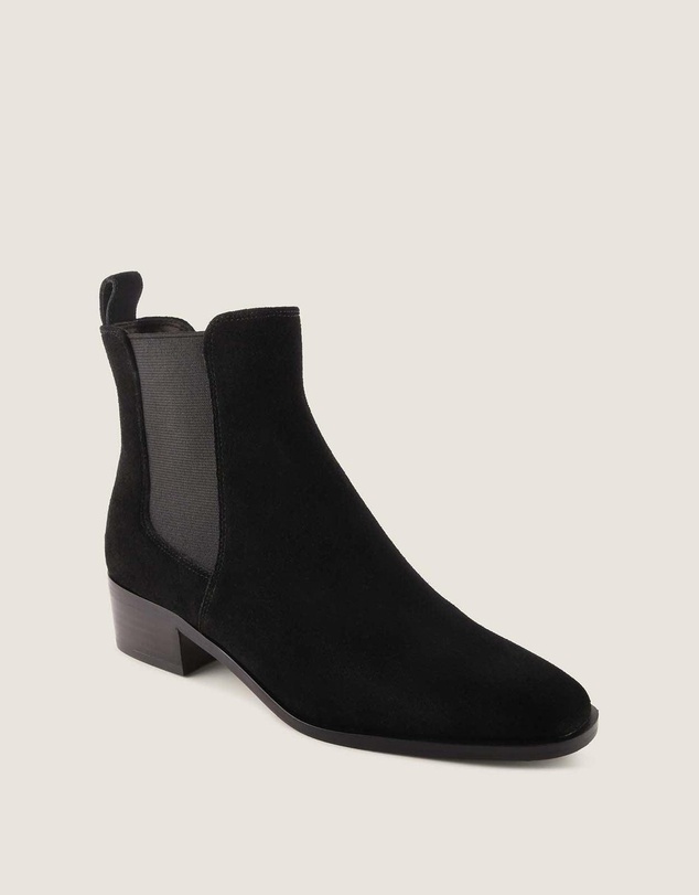 Shelly Shen - Ledger Flat Ankle Boots Black Suede