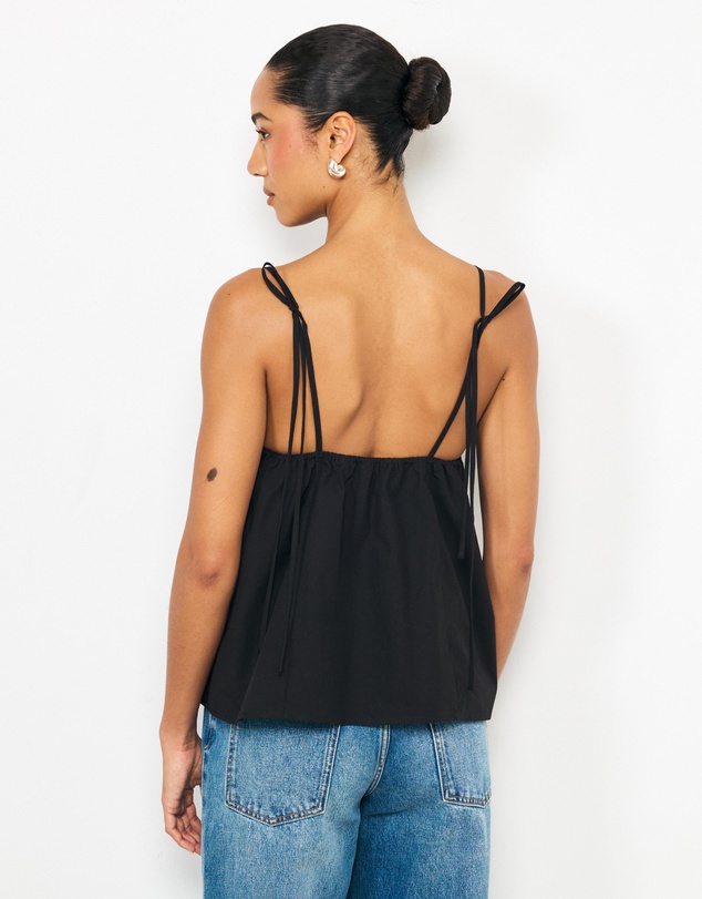 AERE - Zara Ruched Poplin Top