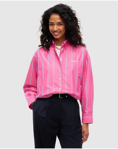 Tommy Jeans - Crop Gathered Script Shirt