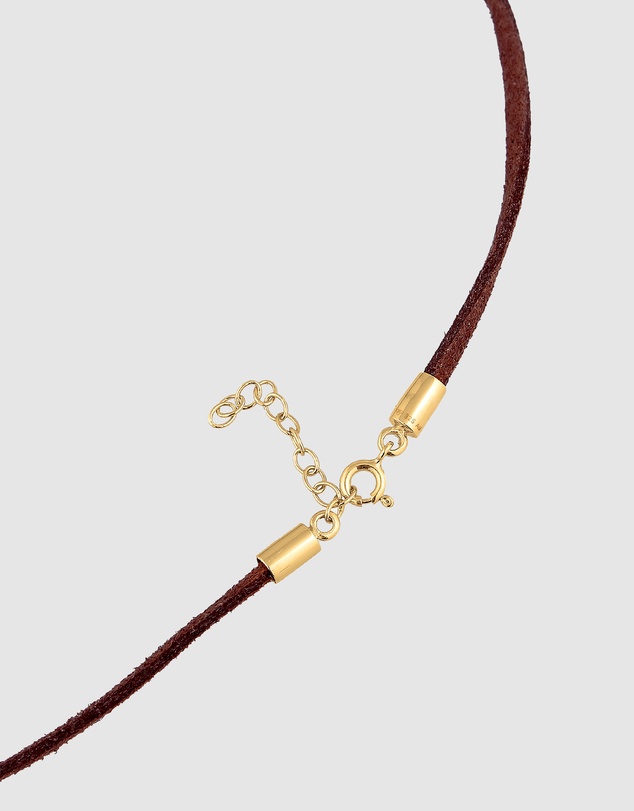 Elli Jewelry - Suede Choker Necklace in Gold-Plated 925 Silver