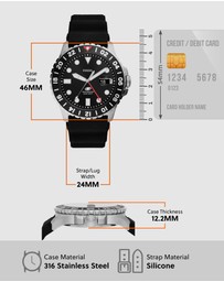 Fossil - Fossil Blue Black Analogue Watch