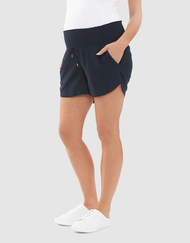 Ripe Maternity - Indi Shirred Linen Short