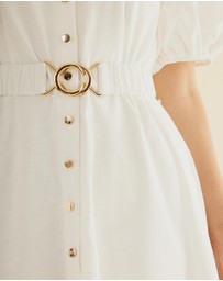 Atmos&Here - Kirrie Linen Blend Belted Midi Dress