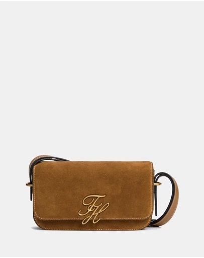 Tommy Hilfiger - Script Leather Crossover Suede Bag