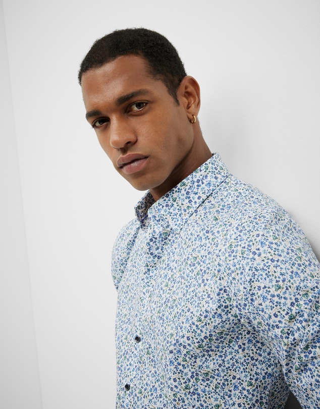 Politix - Textured Floral Long Sleeve Shirt