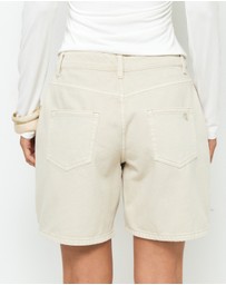 AERE - Celine Mid Rise Denim Shorts