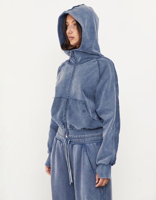 Pinky & Kamal - Acid Wash Zip Up Hoodie