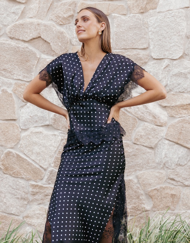 Petal & Pup - Ailbhe Top - Black Polka Dot
