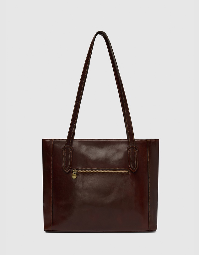 Florence - The Amelia Brown Leather Tote Work Bag