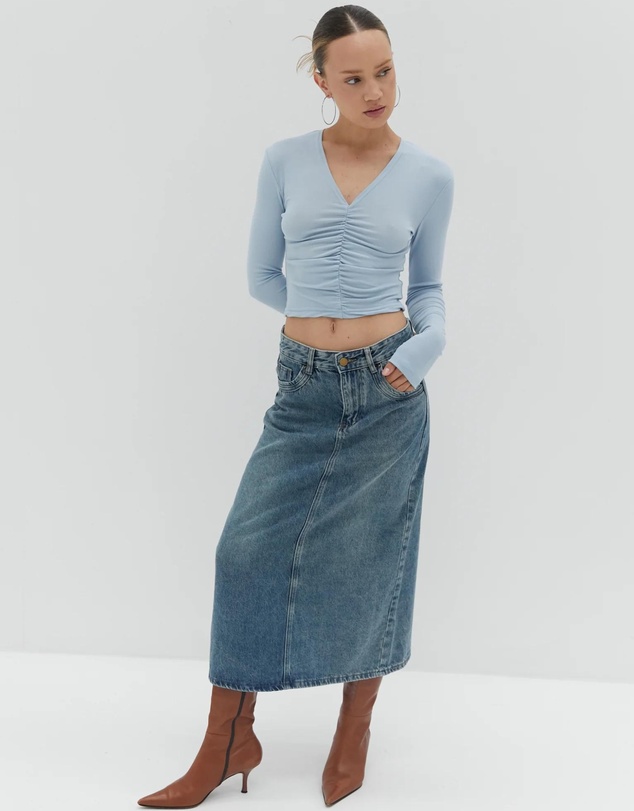 Style Addict - Nicole Denim Midi Skirt