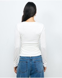 AERE - Emma Draped Cupro Top