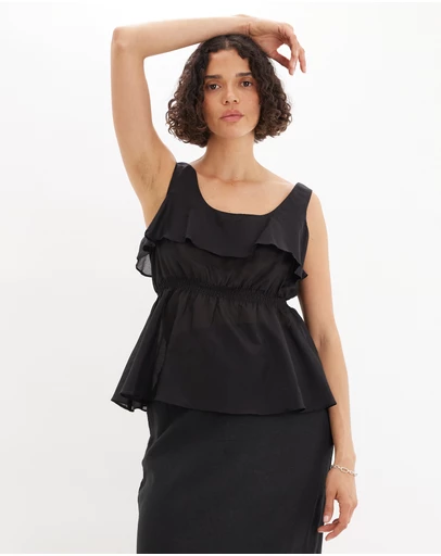 Amelius - Lorena Peplum Ruffle Top