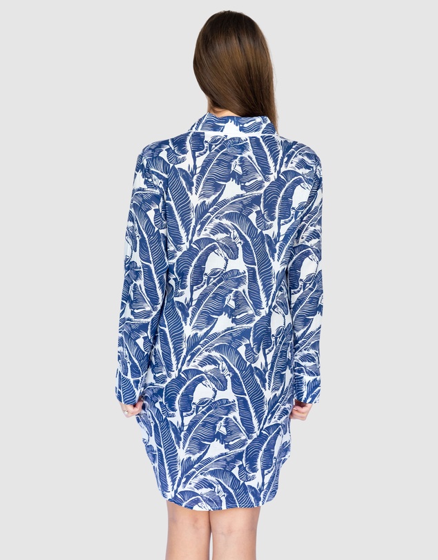 Sant And Abel - Women's Martinique® Blue Banana Leaf Night Shirt