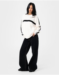 Rusty - White Lines Crew Neck Knit