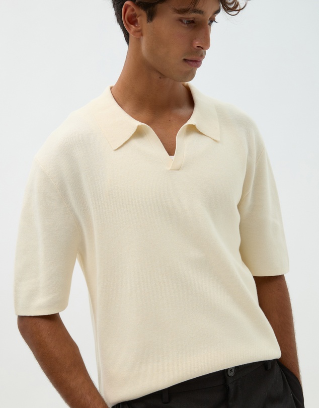 AERE - Deep Cut Knit Polo