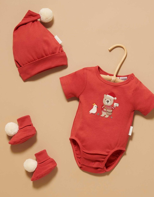 Purebaby - Postie Santa Bodysuit Christmas -Kids-Babies