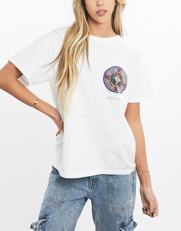 Vintage by The Real Deal - Pre Loved - Vintage 90s 'Create World Peace' Tee