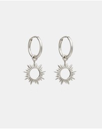 Rachel Jackson - Eternal Sun Mini Hoop Earrings Silver
