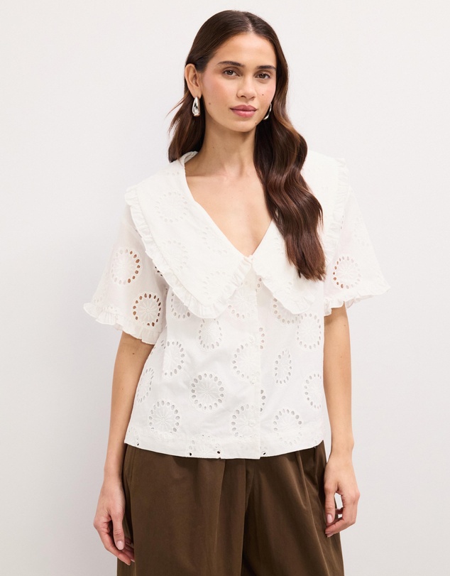 The Fated - Calista Broderie Blouse