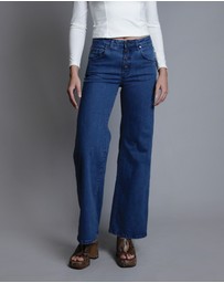 Love and Nostalgia - Kate Button Fly Wide Leg Jeans